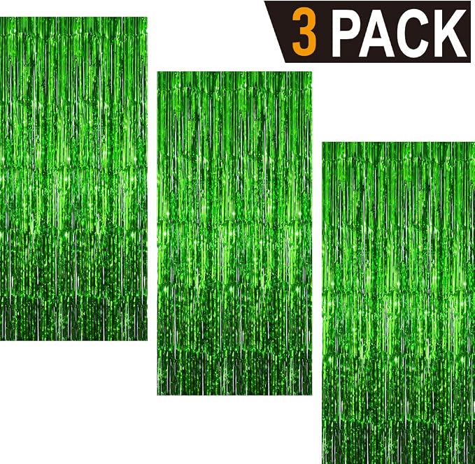 GOER 3.2 ft x 9.8 ft Metallic Tinsel Foil Fringe Curtains Party Photo Backdrop - Image 2