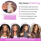 Chocolate Brown Lace Front Wig 200 Density 13x6 HD Body Wave Lace Front Wigs Human Hair Pre Plucked Colored Frontal Glueless Brown Human Hair Wig for Women 12Inch