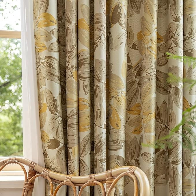 SUOUO Brown Floral Blackout Curtains - Image 5