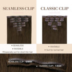 GOO GOO Clip in Hair Extensions Real Human Hair, Remy Human Hair Extensions Clip ins for Women, Natural Human Hair, 22 Inch 140g 7Pcs, 4A Chocolate Brown