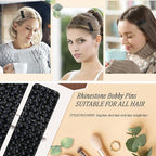 Rhinestone and Crystal Hair Clips 2-Pack, Sparkly Barrettes & Elegant Bling Accessories for Women & Girls(Set19)