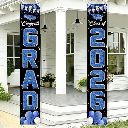 COHIE Congrats Grad Class of 2026 Porch Banner a Set of 2 by COCHIE