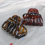 Octopus Hair Claw Clips for Thick Hair 3.6" Large Octopus Claw Clips for Women's Long Hair (2 Pcs, Brown&Dark Red)