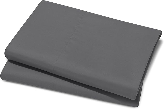 Bare Home Microfiber Pillow Cases - Standard Size Set of 2 - Cooling Pillowcases - Double Brushed - Easy Care - Envelope Closure (Standard Pillowcase Set of 2, Grey)
