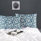 ZIMASILK 100% Pure Mulberry Silk Pillowcase for Hair and Skin Health,Both Sides 19 Momme Silk Floral Print,1pc (King 20''x36'',Blue Leaves)