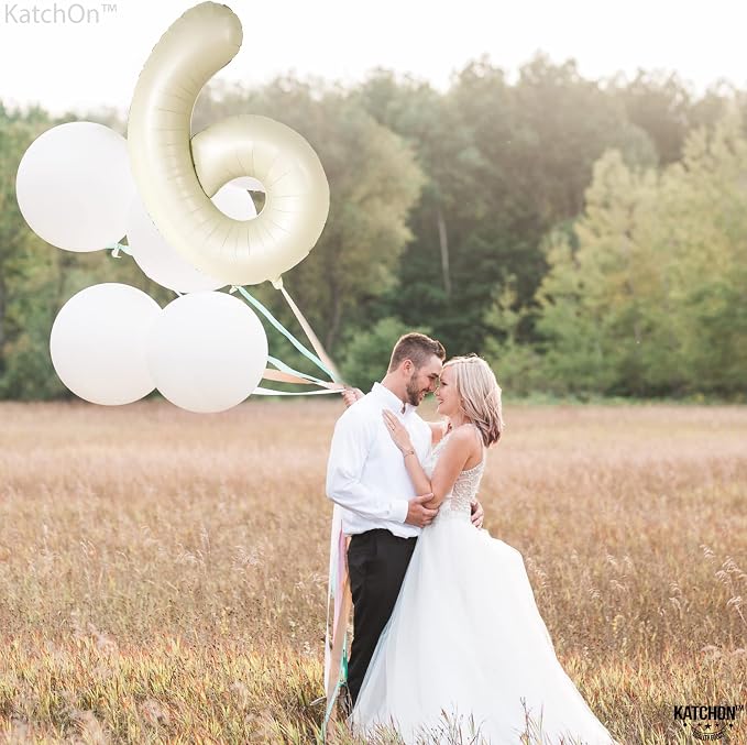 KatchOn Cream Number 1 Balloons - Image 7