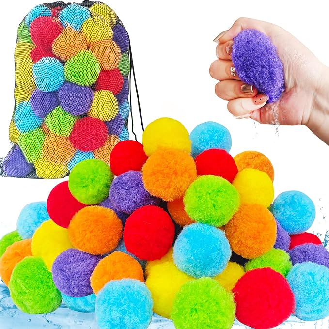 60 Pcs Reusable Water Balloons, Soft Splash Balls by Zddaoole