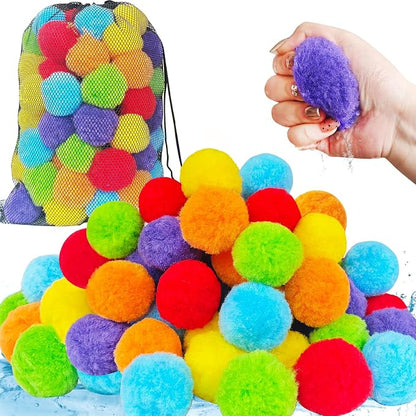 60 Pcs Reusable Water Balloons, Soft Splash Balls by Zddaoole