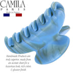Camila Paris CP3063 French Hair Clip for Women, Handmade, Blue, Small, Girls Hair Claw Clips Jaw, Durable Styling Hair Accessories for Women, Strong Hold No Slip Grip, Made in France