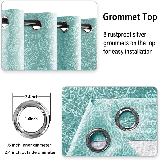 DWCN Teal Ombre Curtains for Bedroom - Image 6