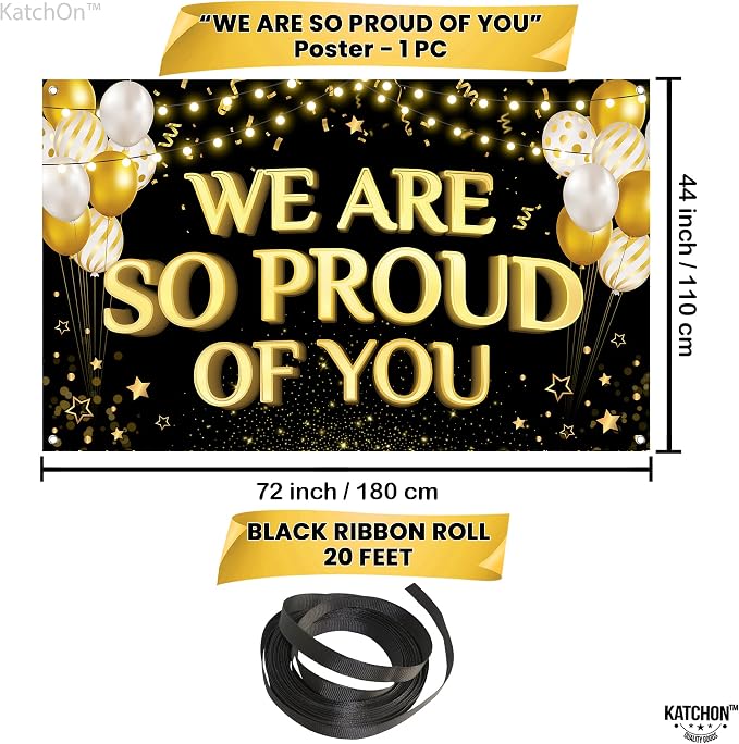 KatchOn We Are So Proud of You Banner 72x44 Inch | Graduation Backdrop - Image 4