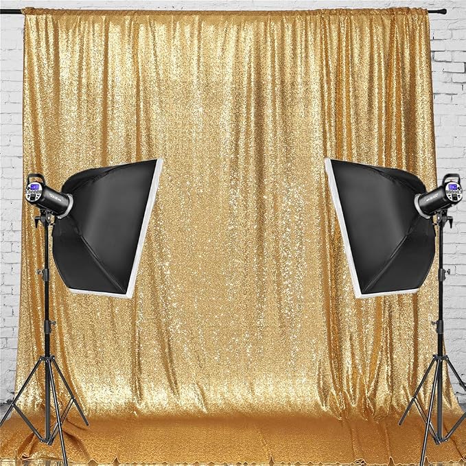 Eternal Beauty Gold 3mm Sequin Backdrop 8x8 Ft - Image 4