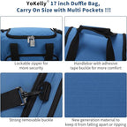 Small Gym Duffle Bag - 17 inch Carry On Weekender Bag for Travel Sport (17x10x9 in) - Royal Blue