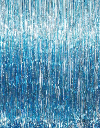GOER 3.2 ft x 9.8 ft Metallic Tinsel Foil Fringe Curtains Party Photo Backdrop by GOER