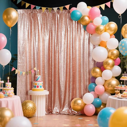 SquarePie 10x10ft Rose Gold Sequin Backdrop, High Density Non-Transparent - Image 7