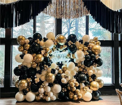 MEBAY Black Gold Silver Balloons Garland Arch Kit, Wedding Backdrop, Baby Shower - Image 4