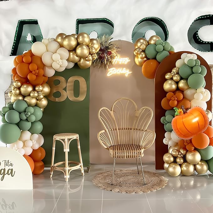 Fall Balloons Garland Arch Kit, Burnt Orange Pumpkin Foil Balloons - Image 9