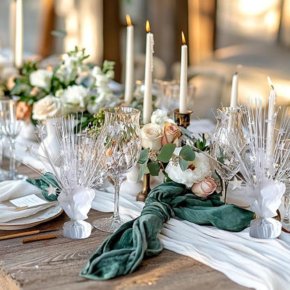 12 Pack White Foil Spray Centerpieces Stars Brust Table Centerpieces - Image 5