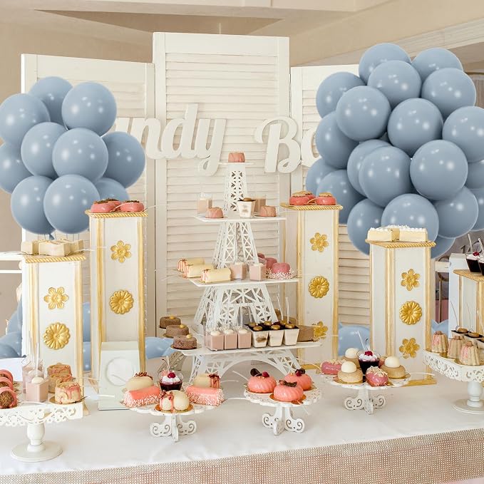 50pcs Dusty Blue Balloons, 12inch Retro Pale Aqua Blue Balloons | Balloons - Image 3