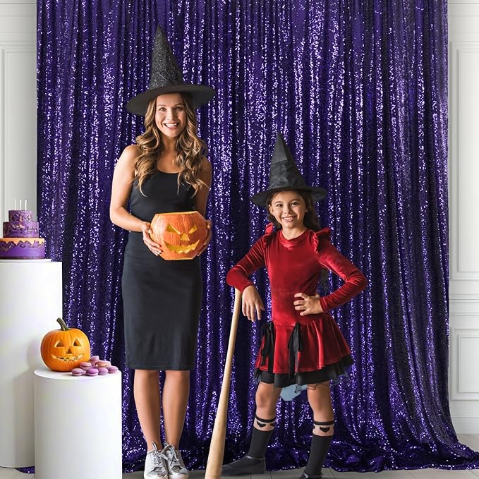 Eternal Beauty Purple 3mm Sequin Backdrop 20x10 Ft - Image 6