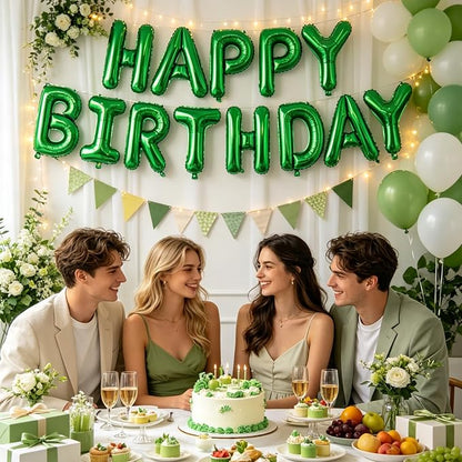 TONIFUL Green Letter Balloons 26 Pcs 1 Set A-Z Alphabet Banner Kit – 16 Inch - Image 6