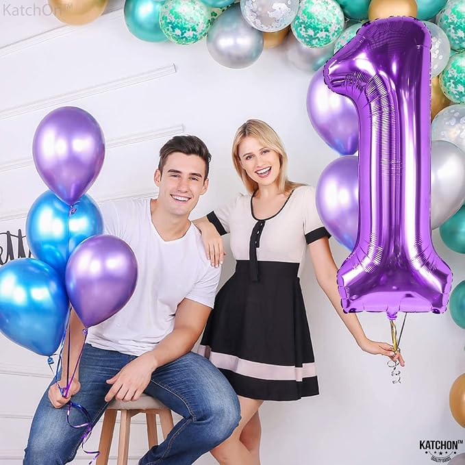 KatchOn Purple Number 1 Balloon - Image 7