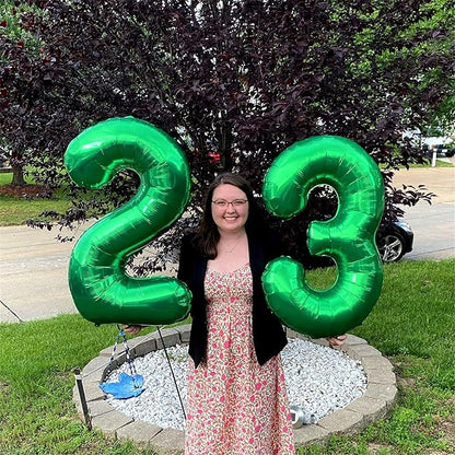 40 Inch Emerald Green Number 8 Balloons, Large Foil 8th Birthday Balloon - Image 7
