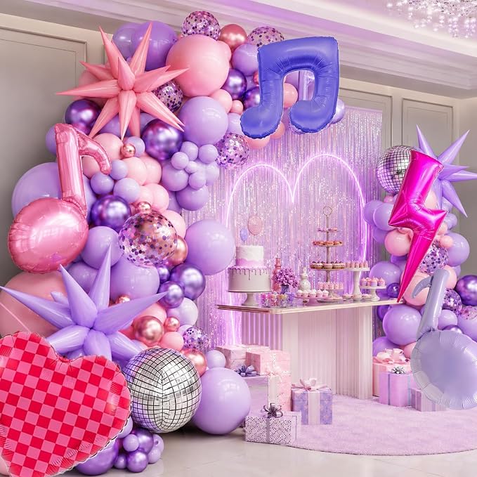 K POP Music Birthday Decorations, Disco Ball, Checkered Heart, Lightning and - Image 2
