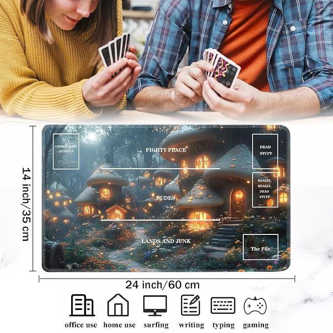 for TCG Playmat with Zones, Non-Slip Rubber Bottom Trading Card Game Mat with - Image 2