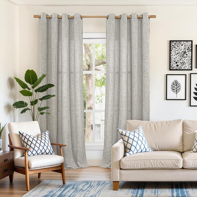 YoungsTex Linen Curtains 90 Inch Length - Image 2