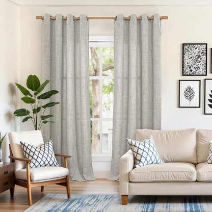 YoungsTex Linen Curtains 90 Inch Length - Image 2
