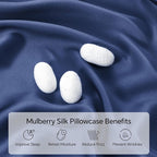 INFIIXSO Mulberry Silk Pillow Case King Size, Silk Pillowcase with Hidden Zipper 20"x36", Extraordinary Smooth and Soft Pillow Cases for Hair and Skin(Navy, 1 Pack)