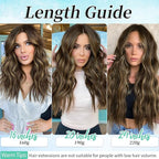 KooKaStyle Clip in Synthetic Highlight Hair Extensions Long Wavy 4PCS Thick Hairpieces Balayage Chocolate Brown to Caramel Blonde Fiber Double Weft Natural Hair Extensions 20 Inch for Women