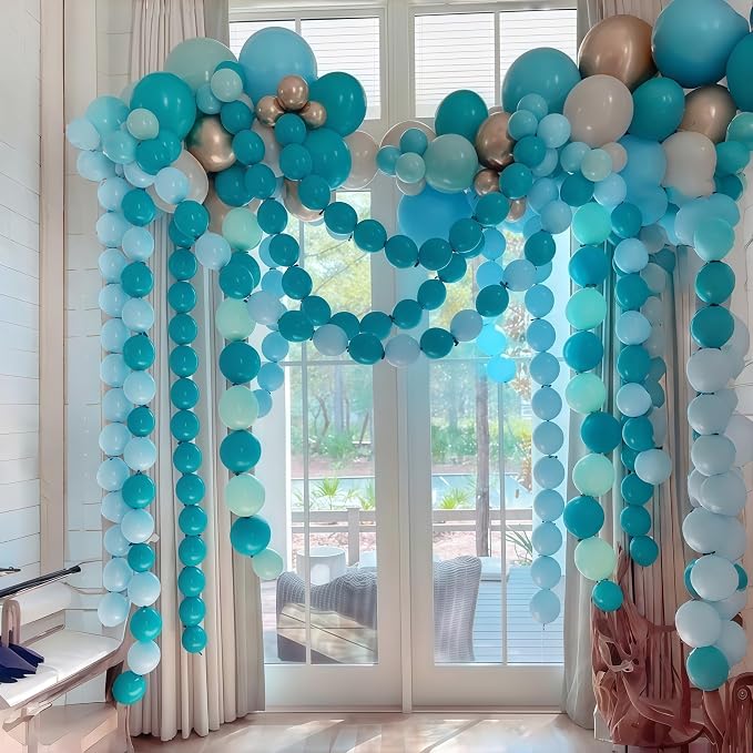 Teal Blue Linking Balloons, Tails Balloon - Image 7