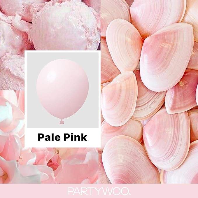 PartyWoo Pale Pink Balloons 100pcs Light Pastel Baby Pink Color | 36 18 12 10 5 - Image 2