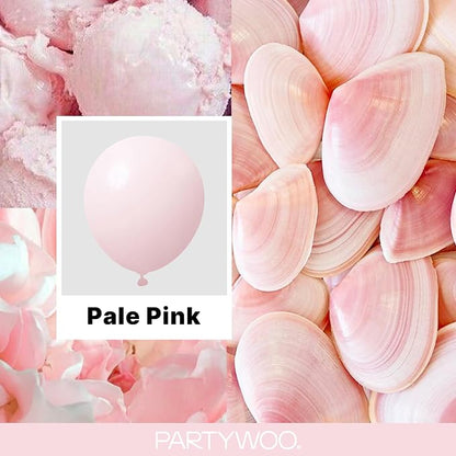 PartyWoo Pale Pink Balloons 85pcs Light Pastel Baby Pink Color | 18 12 10 5 - Image 2