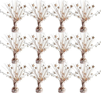 12 Pack Metallic Rose Gold Foil Spray Centerpieces Stars Brust Table by Egolot