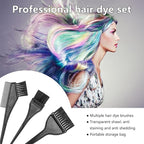 32 Pcs Hair Dye Coloring Kit,Hair Dye Tools for DIY Salon.Hair Dye Brush and Bowl Set/Highlighting Frosting Cap with Plastic Hooks/Dye Brush/Ear Cover/Gloves/Comb/Hairpin/Hair Coloring Cape(Black)