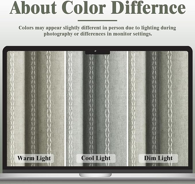 Sage Green Boho Blackout Curtains 72 Inch 2 Panels - Image 5