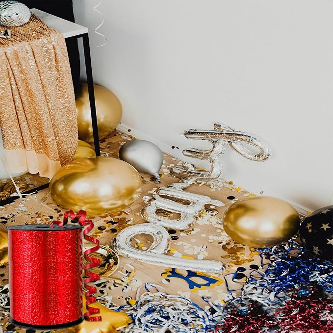 500 Yards Silver Laser Curling Ribbon 5mm Shiny Metallic Balloon String Curly - Image 3