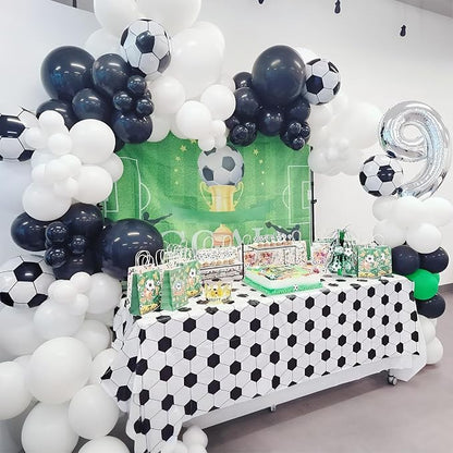 Soccer Balloons 22/18 Inch Black White Soccer Ball 4D Foil Balloons Print - Image 5