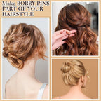 400 Pcs Bobby Pins Set, 2 Inch Hair Pins for Women Girls and U-Shaped Pins for Buns, 5 Colors Brown Blonde Black Styling Pins With Storage Box
