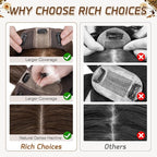 Rich Choices Hair Toppers for Women Real Human Hair 100% Remy Human Hairs Topper With Bang for Thinning Hairs Clip in Silk Base Topper 12 Inch #4 Medium Brown