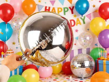 6pcs Silver Foil Balloons 22inch Round Balloons - Image 4