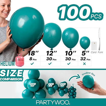 PartyWoo Slate Blue Balloons 100pcs Dusty Blue Boho Color 5 Inch | 18 12 10 5 - Image 6