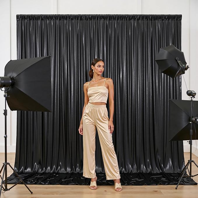 10x10FT Black Sequin Backdrop Curtain - Image 4