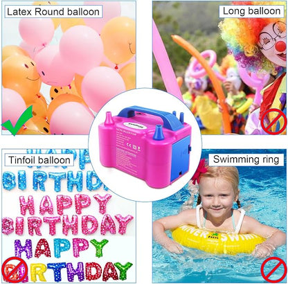 Balloon Pump, Electric Balloon Pump, Portable Dual Nozzles Electric Balloon Air - Image 6