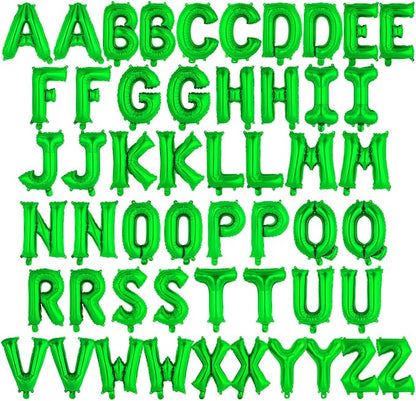 52 Pcs Green Letter Balloons, 16 Inch Foil Alphabet Letter Balloons, Letter A-Z by YOTHORN
