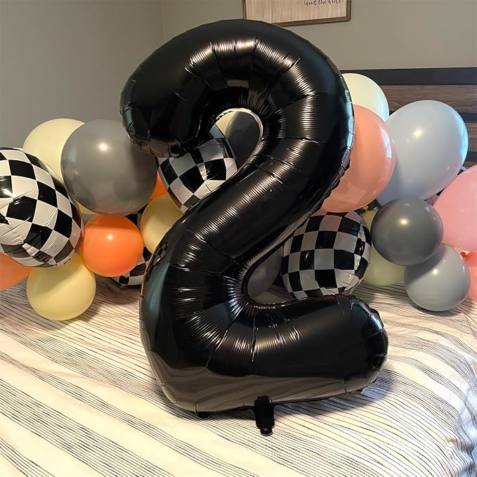 Black 21st Birthday Balloons for Her, 40In Black Mylar Foil Number 21 Balloons - Image 3