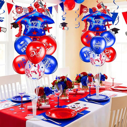 Jenaai Red and Blue 27 Pcs 2026 Graduation Balloon Centerpiece - Image 6